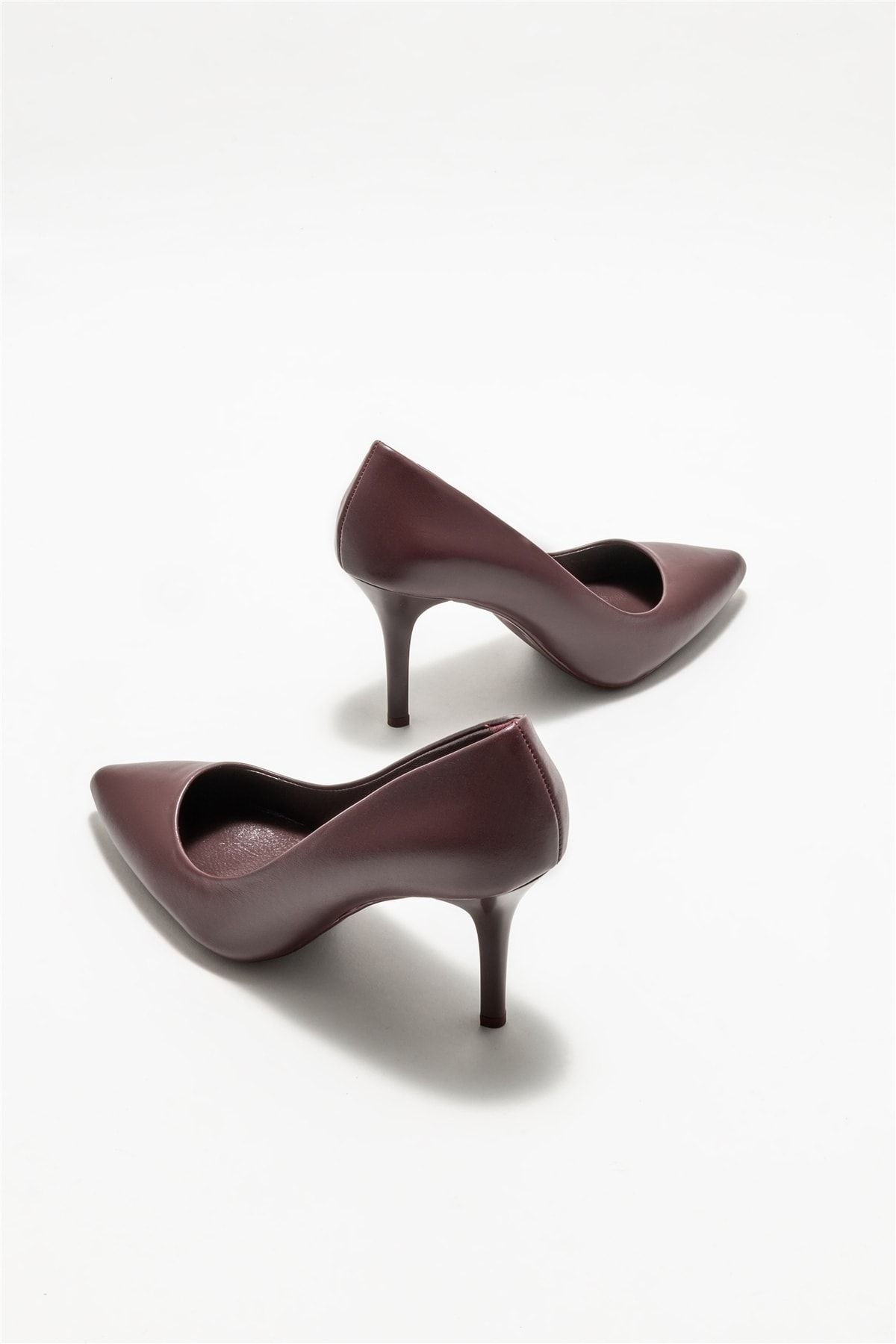 Elle Shoes-بورجوندي جلد خنجر المرأة 4