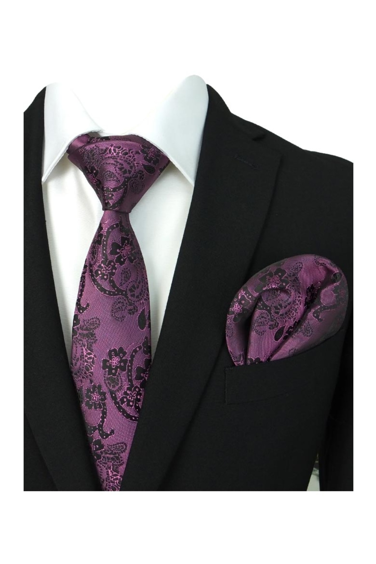 کراوات مردانه بنفش SIRRI | NAKIŞ-02 اورجینال - تصویر 2