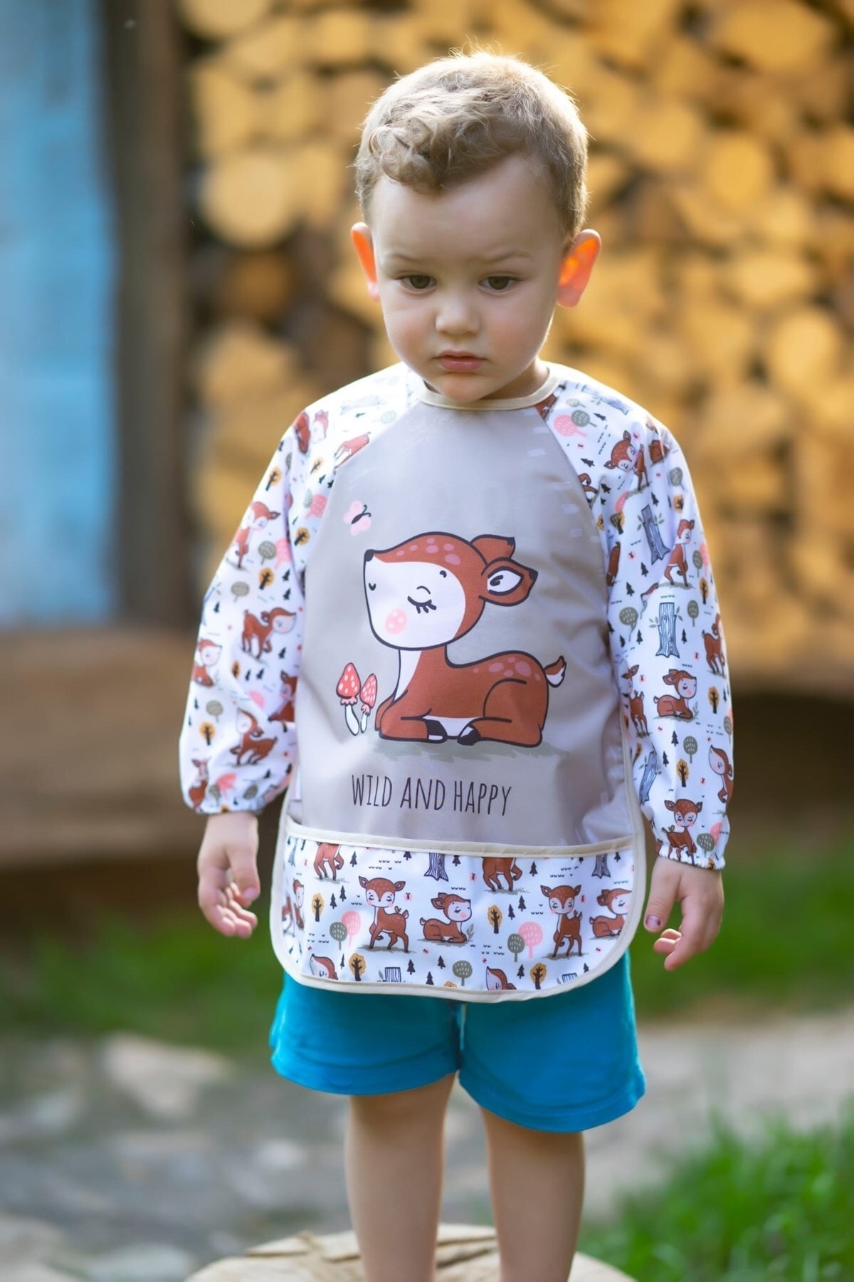 dubi baby 3 Adet Sıvı Geçirmez Unicor Ceylan Ayıcık Desen Bebek Mama Önlüğü 0-3 Yaş fotoğrafı 3 (önizleme)