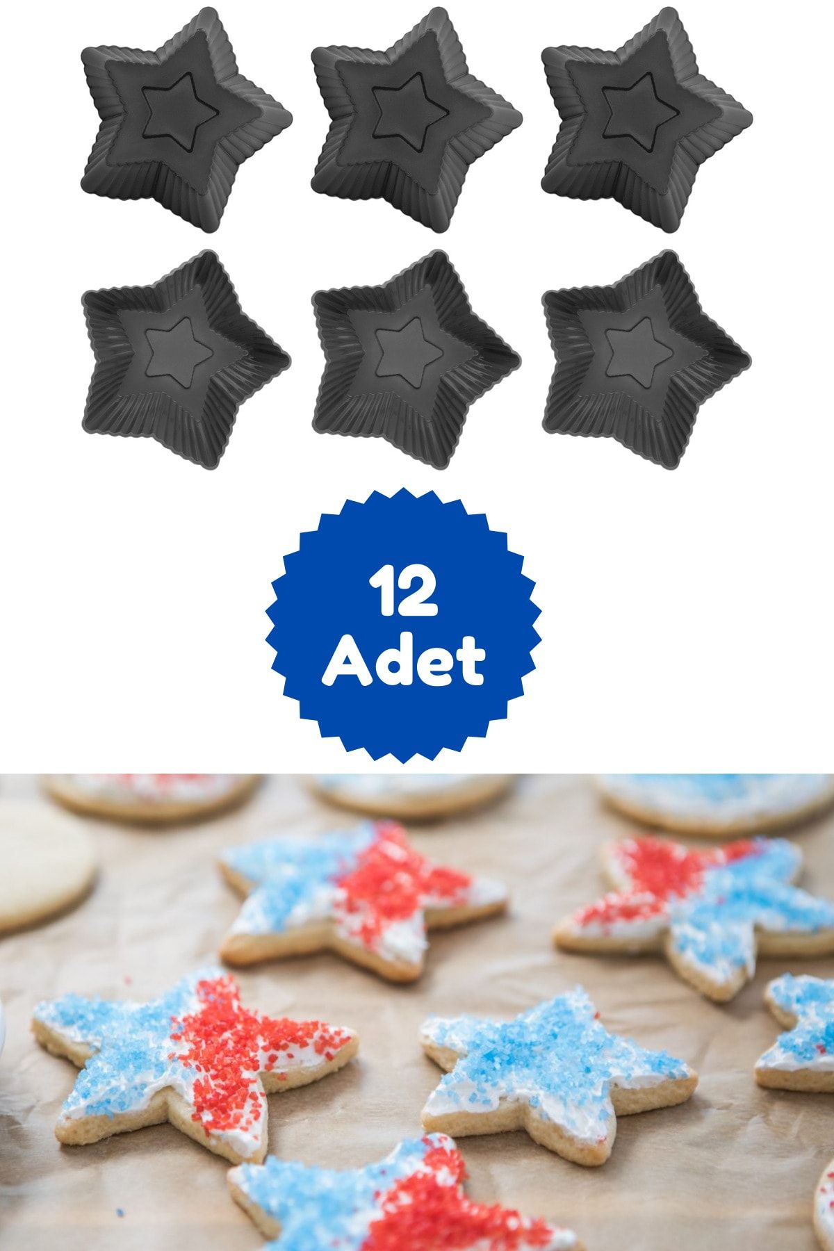 Kitchen Design Lab Anthracite 12 Piece Silicone Mini Star Cake