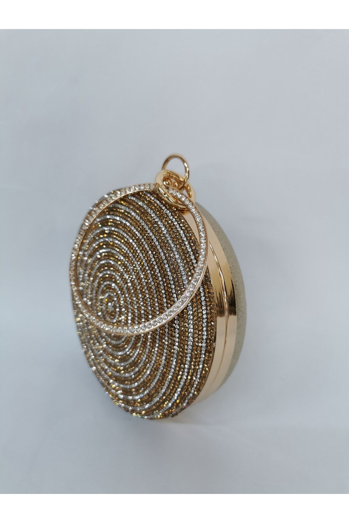 Gold round clutch clearance bag