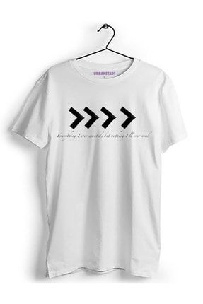 Unisex Beyaz Baskılı Kısa Kol T-Shirt TSRT002LM
