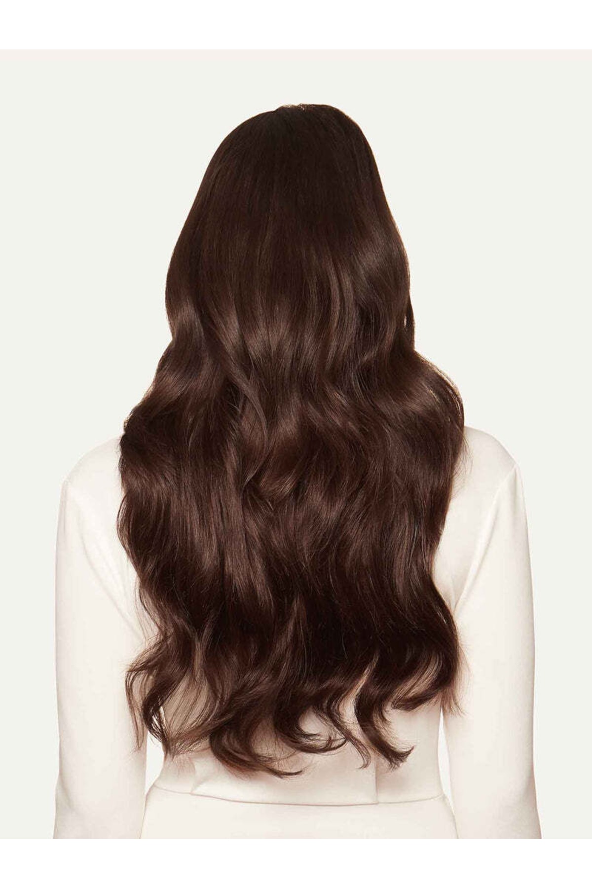 CESLİFE Çikolata Kahve Yarımay Saç Postiş Takma Saç Set + 2 Yan Çıt Çıt - Fön Maşa Uygulanabilir