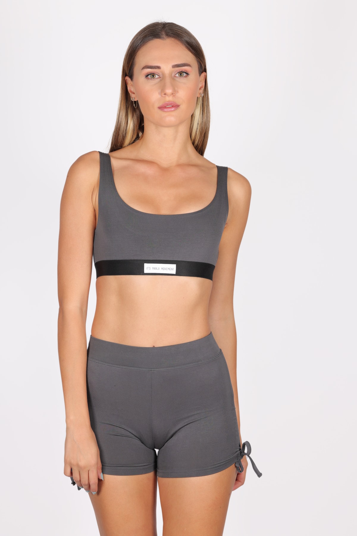 IT'S MANJI Manji Soft Ruched Short Smoky