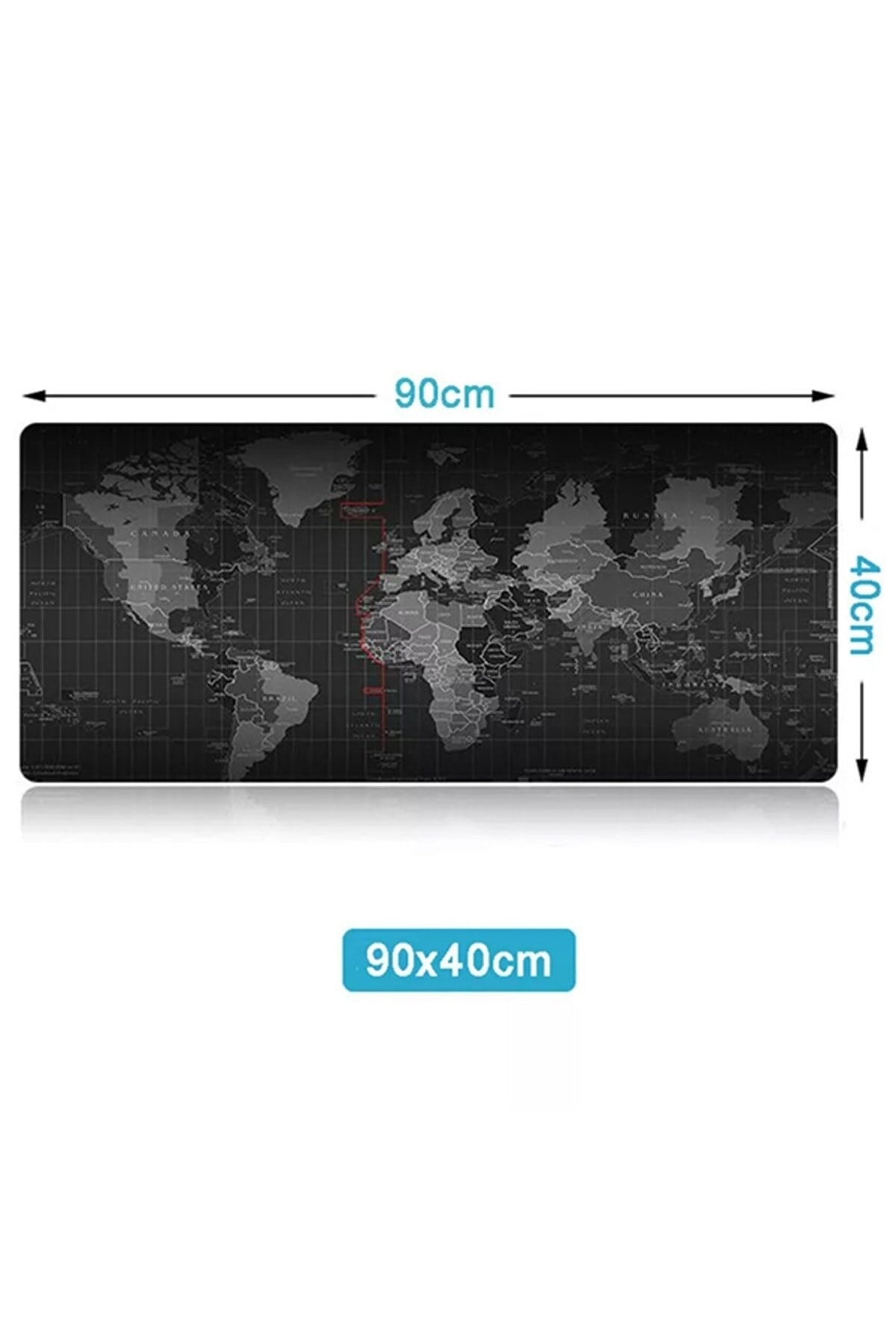 Dünya Desenli Mausepad 90x40 Xl 3 Mm Kauçuk Kaymaz Taban Oyuncu Gaming Mouse Pad 4