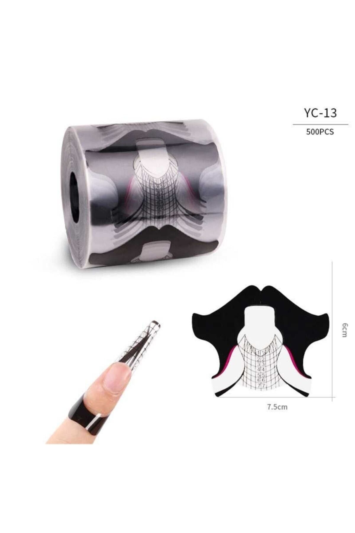 الگوی ناخن مصنوعی 500 عددی Yc13 ELLEA NAIL