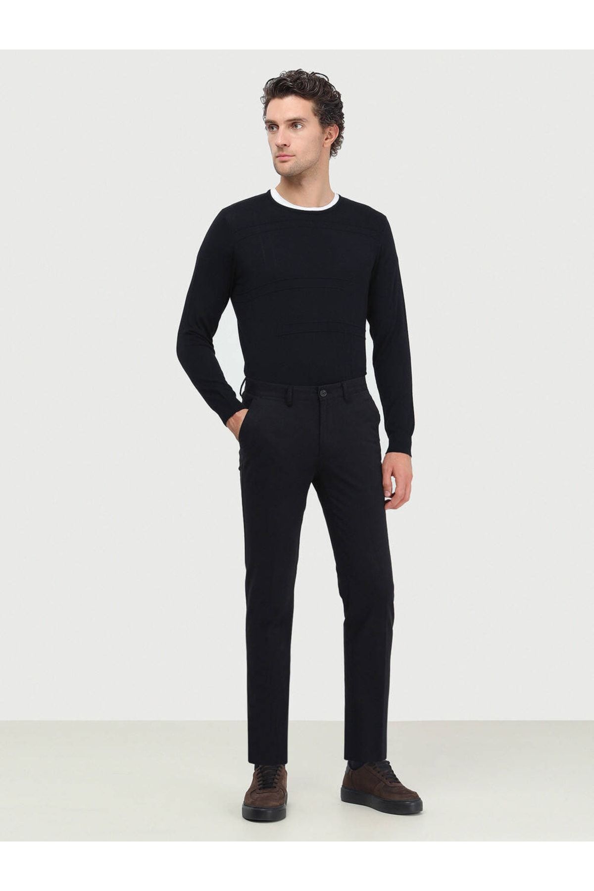 Mens smart casual black trousers on sale
