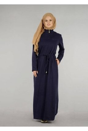 Kadın Lacivert T 1222 Allday- Penye Tesettür Elbise 17YELBTR1222
