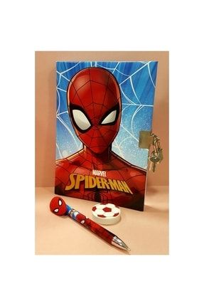 Spiderman Kilitli Lisanslı Hediyelik Hatıra Ve Günlük Defteri Versatil Kalem Silgi Set 308112