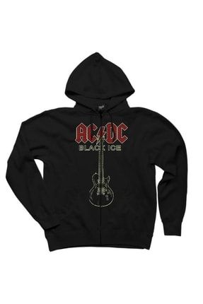 Ac Dc Black Ice Guitar Siyah Kapşonlu Sweatshirt ZK-606
