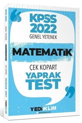 Yediiklim 2022 Kpss Matematik Yaprak Test Çek Kopart 9786052898390