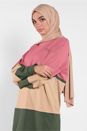 Kadın Pembe (GÜL-CAMEL) Pamuklu Renkli 2′li Eşofman Takım 5708 21KESFTR5708