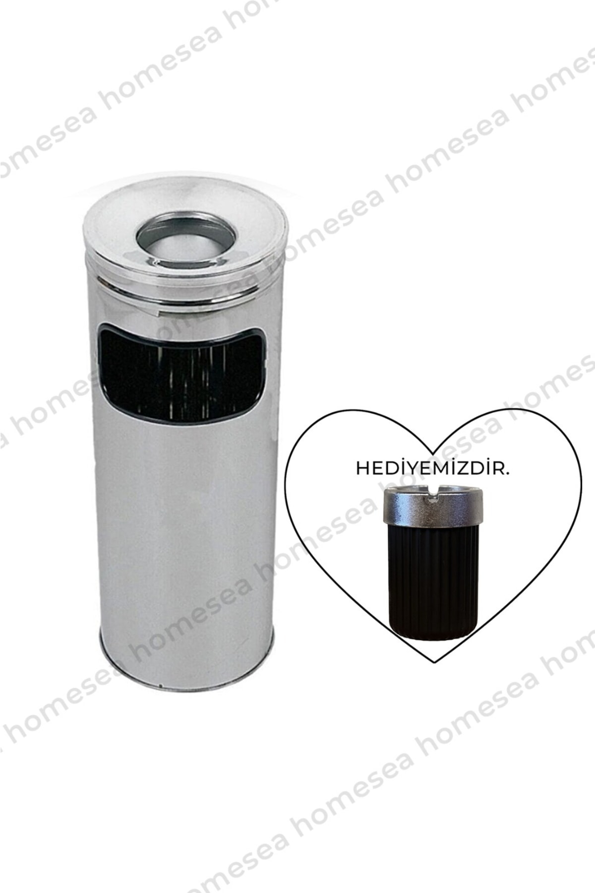 Homesea Küllük Ayaklı Kolon Tipi Paslanmaz Çelik Kolon Küllük Paslanmaz