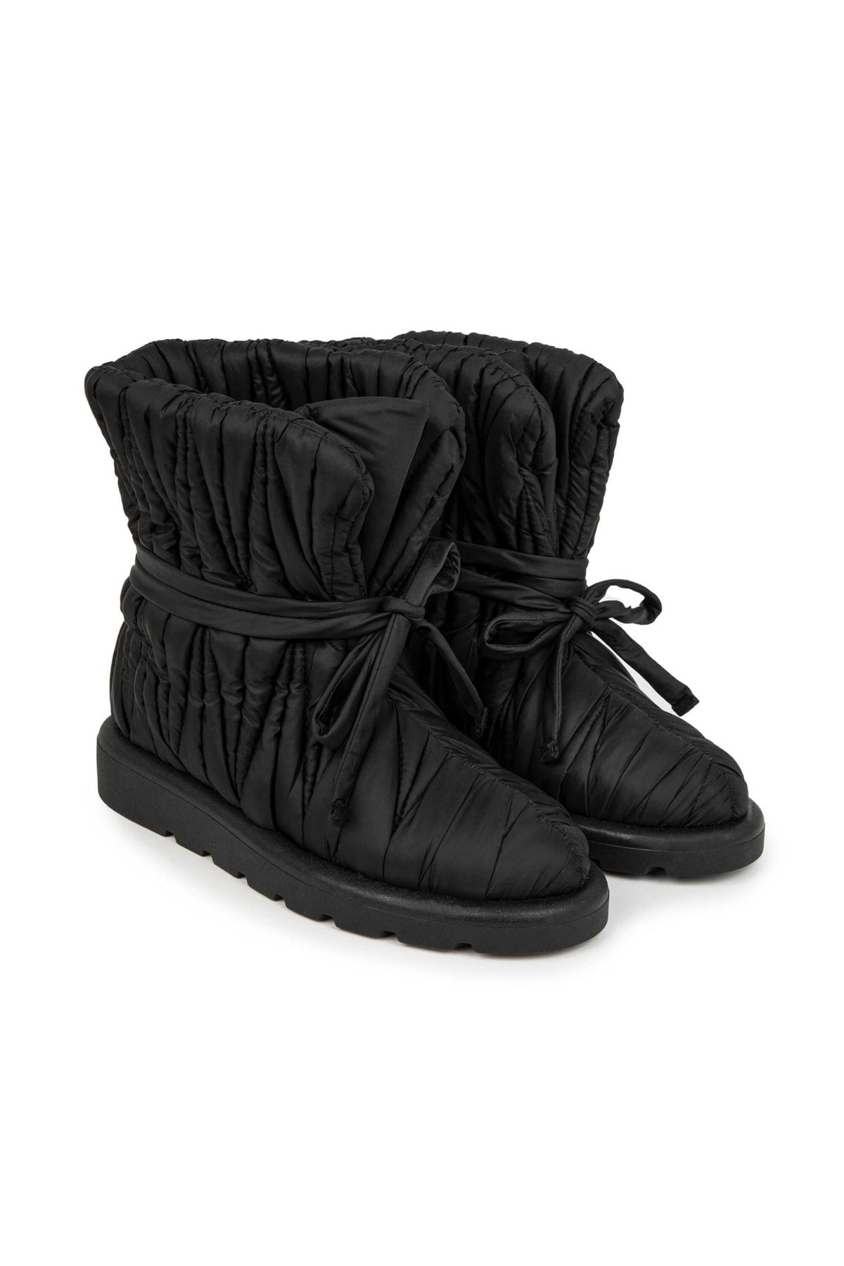 Classic mini quilted satin boot best sale