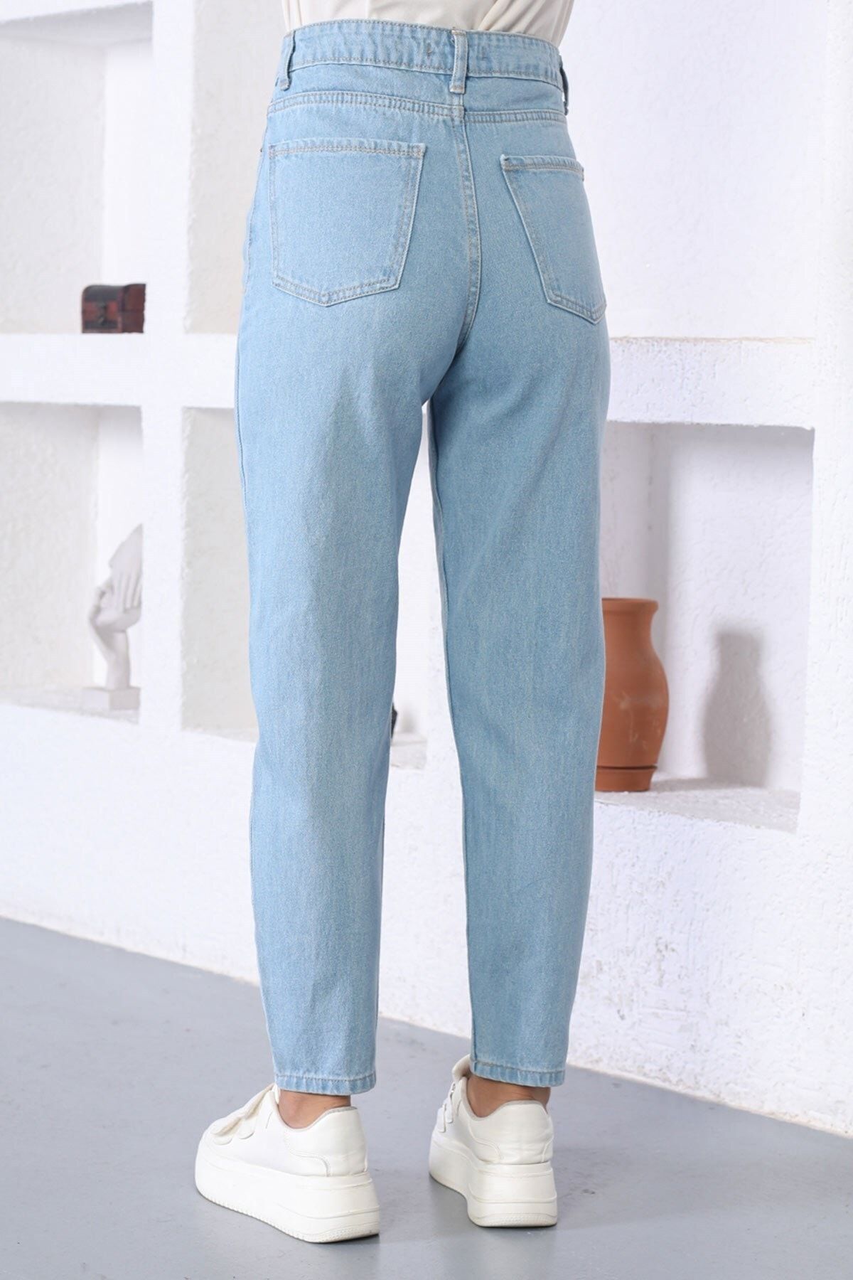 Taş Detaylı Kot Pantolon Açık Kot 6039 - 5