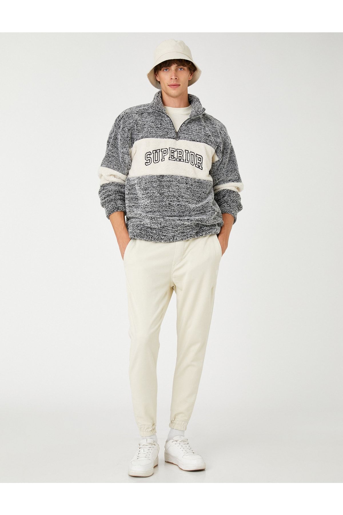 Koton Sweatshirt Grau Regular Fit YB6198