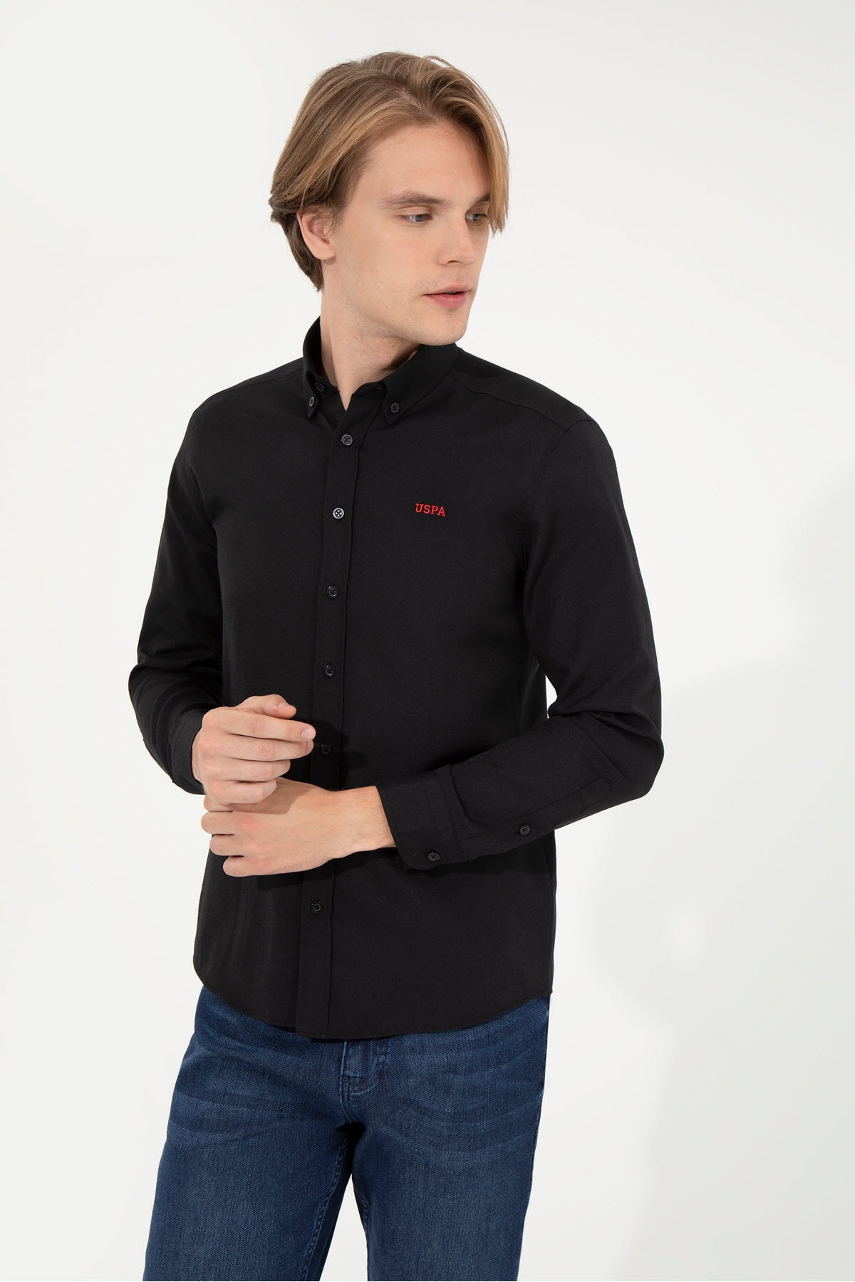 پیراهن مردانه مشکی یو اس پولو | G081GL004.000.1566137 اورجینال - تصویر 3