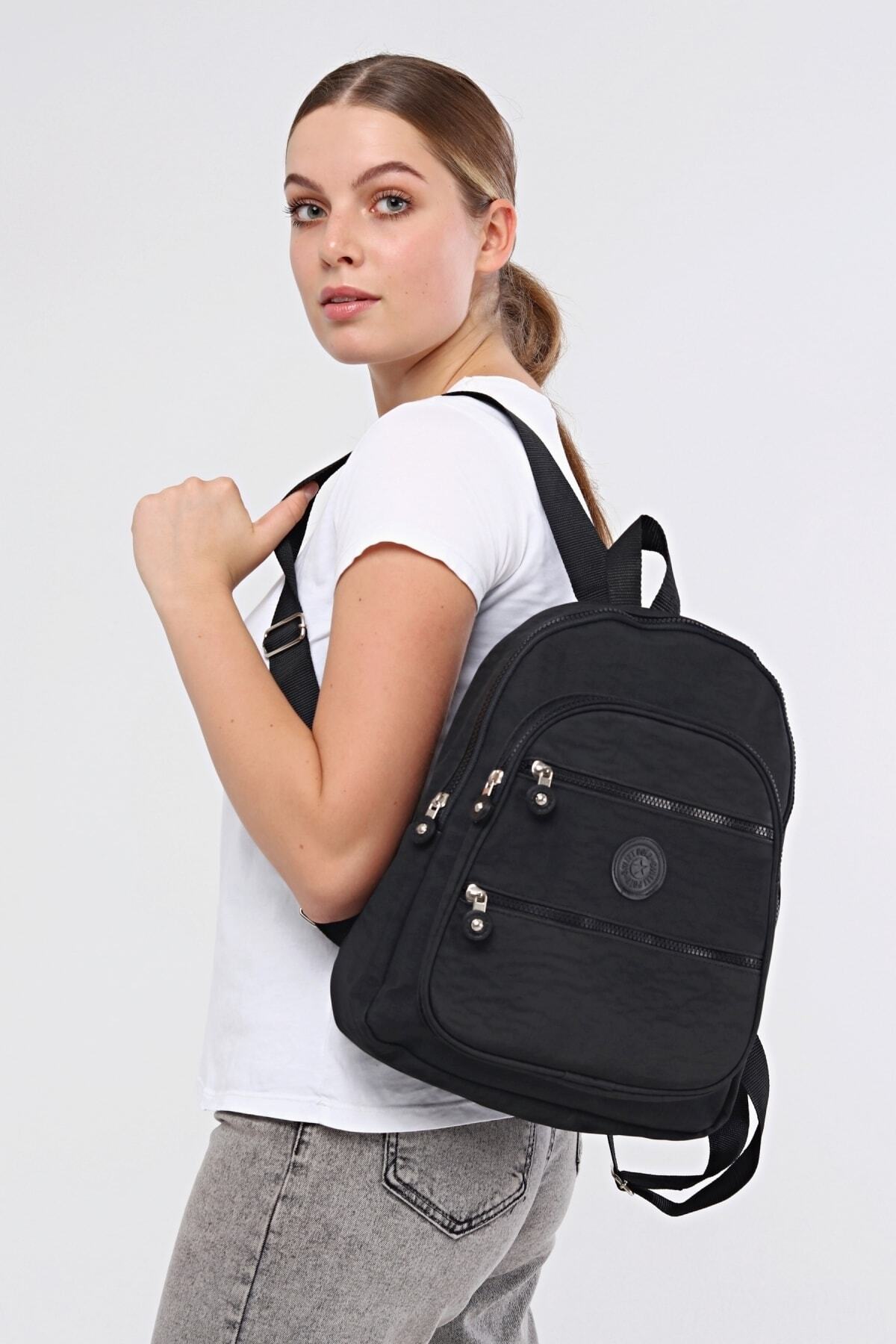 کوله پشتی زنانه مشکی Luvenis | LVNS99BP00 اورجینال - تصویر 2