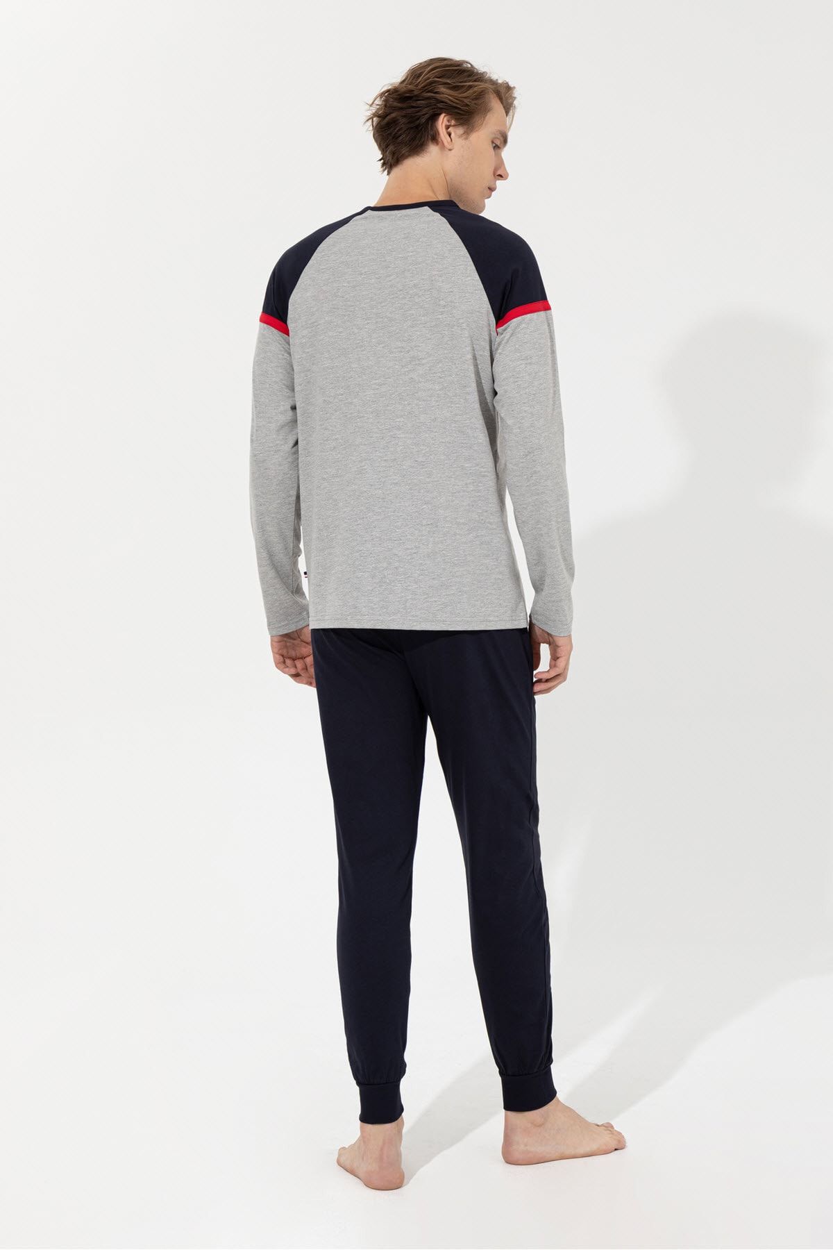 ست پیژامه خاکستری مردانه لباس خواب اورجینال U.S. Polo Assn.