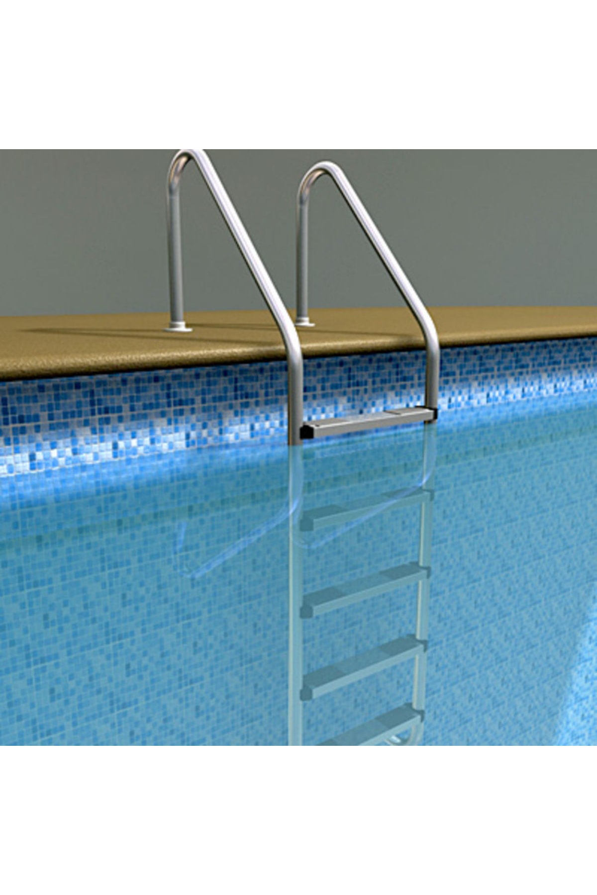 Watershut 4 Basamaklı Standart Model Paslanmaz Çelik Havuz Merdiveni - Kaymaz Basamak 2
