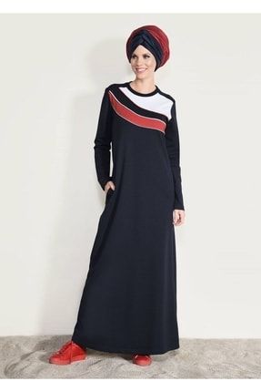 Kadın Lacivert T 0918 Bwest- Çizgi Şeritli Eşofman Elbise 18YESFTR0918