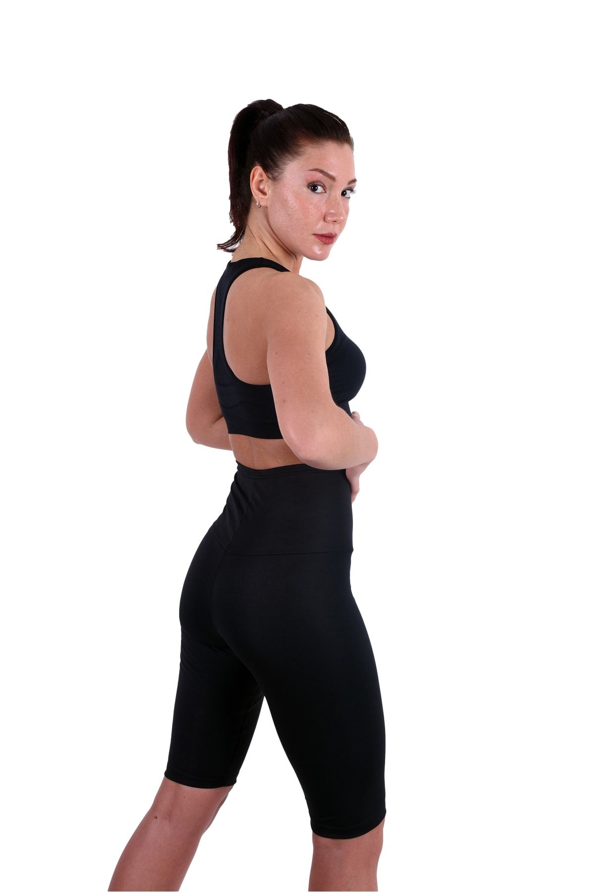 Pyjama Familya Women s Sauna Thermal Shorts with Agraff Trendyol