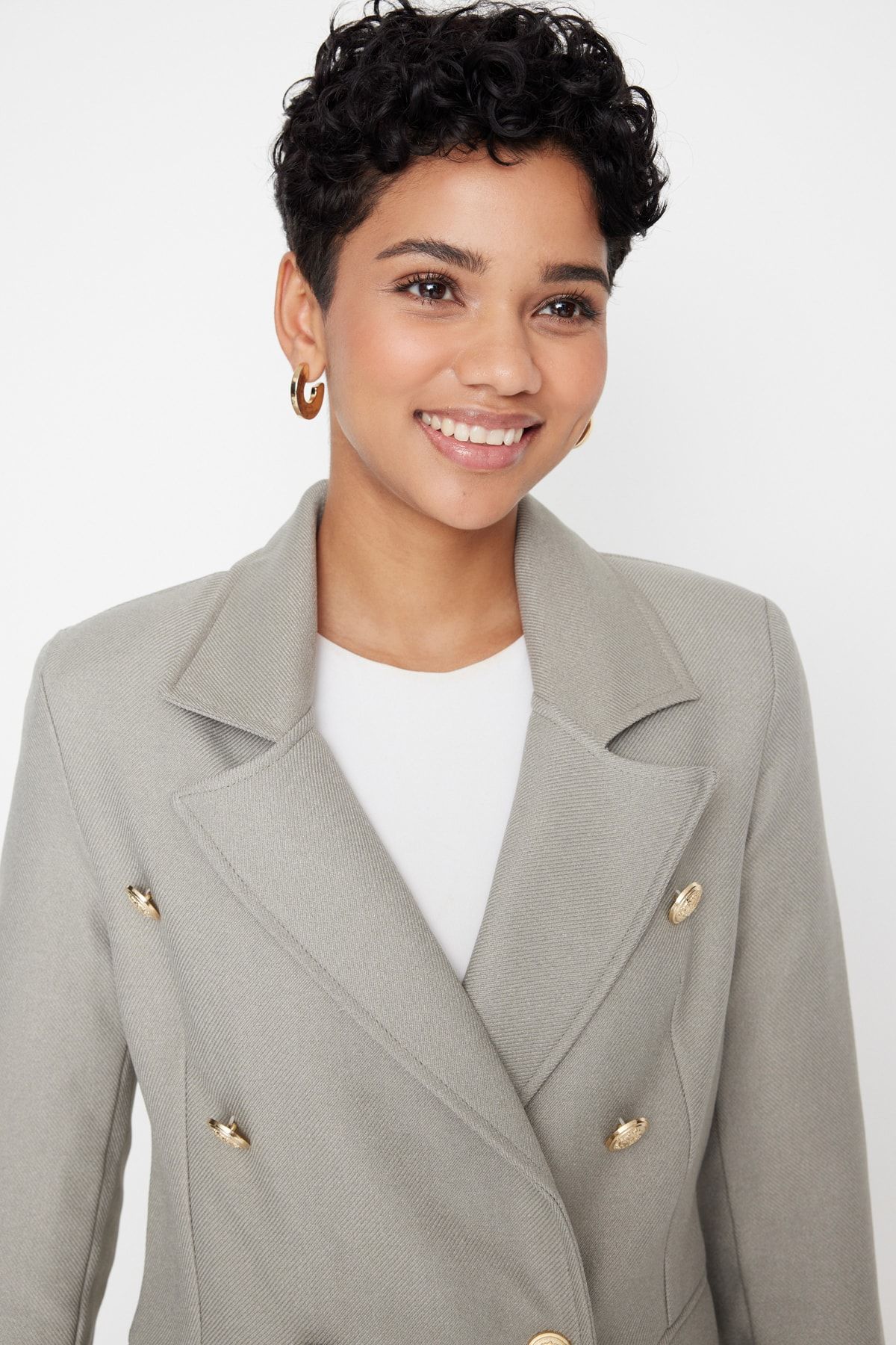Trendyol Collection Blazer Grau Regular Fit Fast ausverkauft