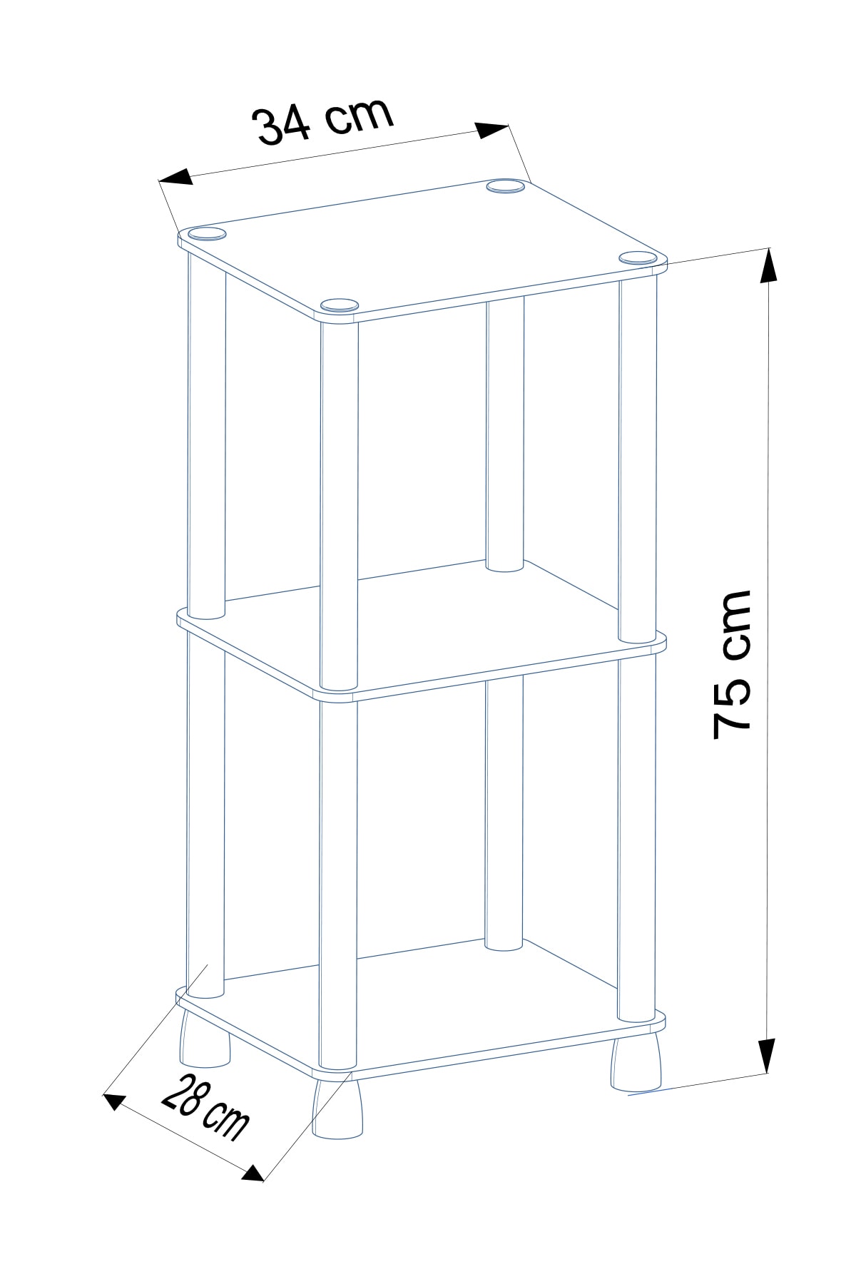 ATA HOME Víceúčelový organizér na dřevěné police Police na knihy