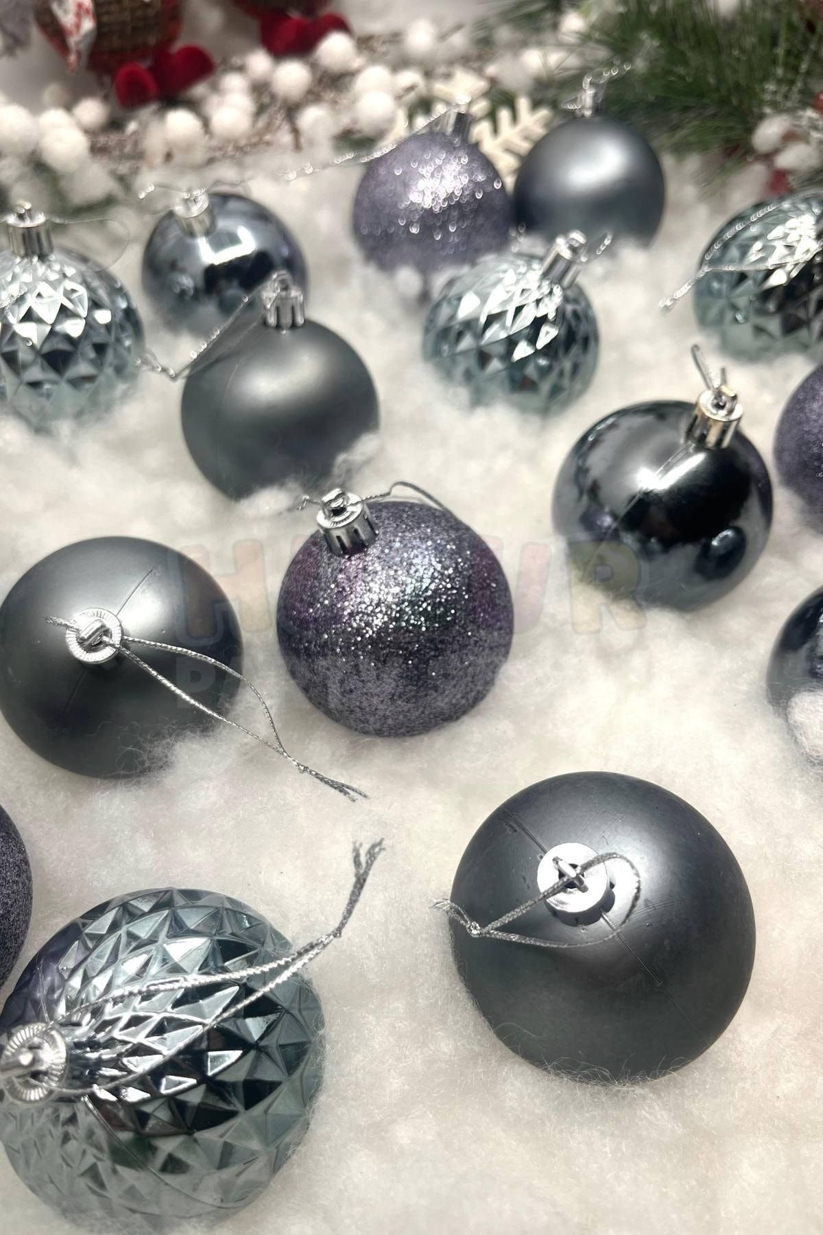 Gray christmas 2025 balls