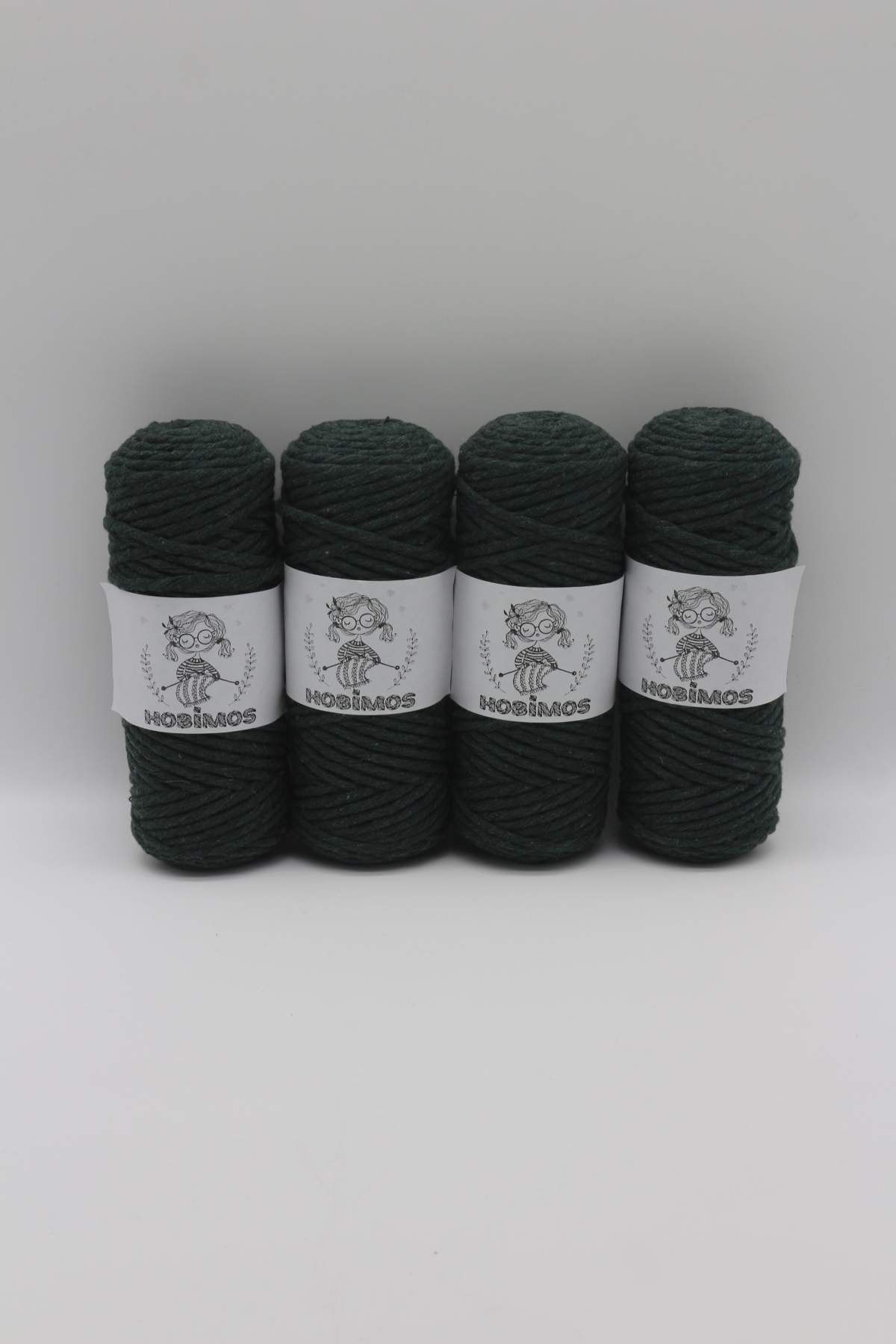 Hobimos-Σχοινί μακραμέ σκάλισμα 3 mm Single Twist 4x250 - 1 Kg Βαμβακερό σχοινί μακραμέ 1