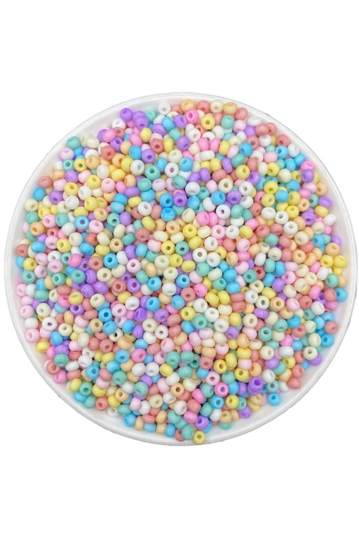 Hedef Bijuteri 50gr Karışık Pastel Tonlu Mat Kum Boncuk, Cam Kum Boncuk,takı Yapım Boncuğu (50GR,~500 ADET)