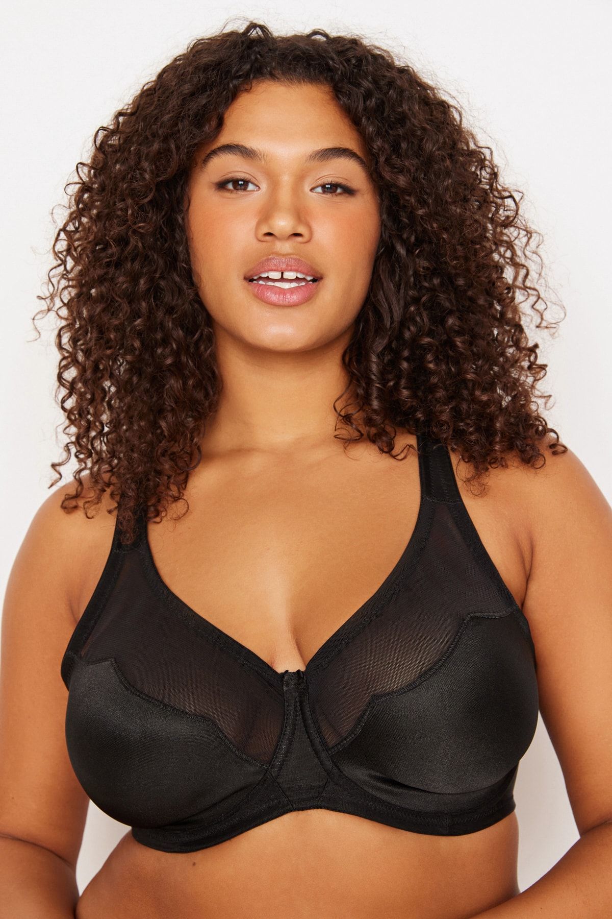 Trendyol Plus Size Black Glittery Fabric Bralette Bikini Top 2024