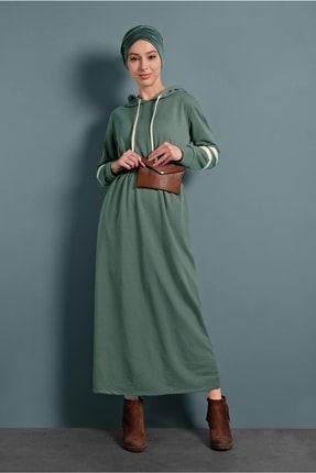 Kadın Yeşil (ÇAĞLA) Pamuklu Eşofman Elbise 367 20KELBTR0367