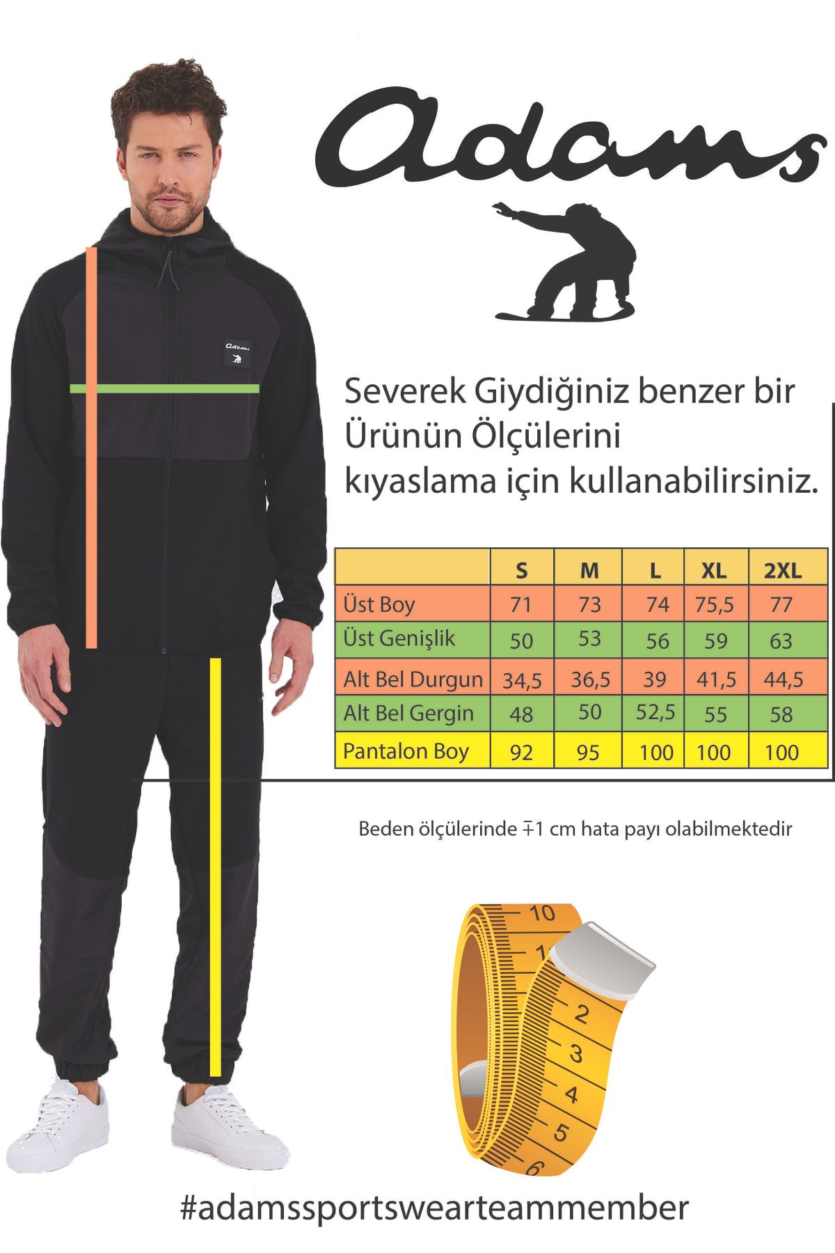 Adams New Shield Lacivert Erkek Kapüşonlu Eşofman Takımı OH8284