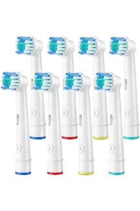 Oral B Braun Ile Uyumlu Elektrikli Yedek Diş Fırçası Başlıkları 8 Adet TRYERY516