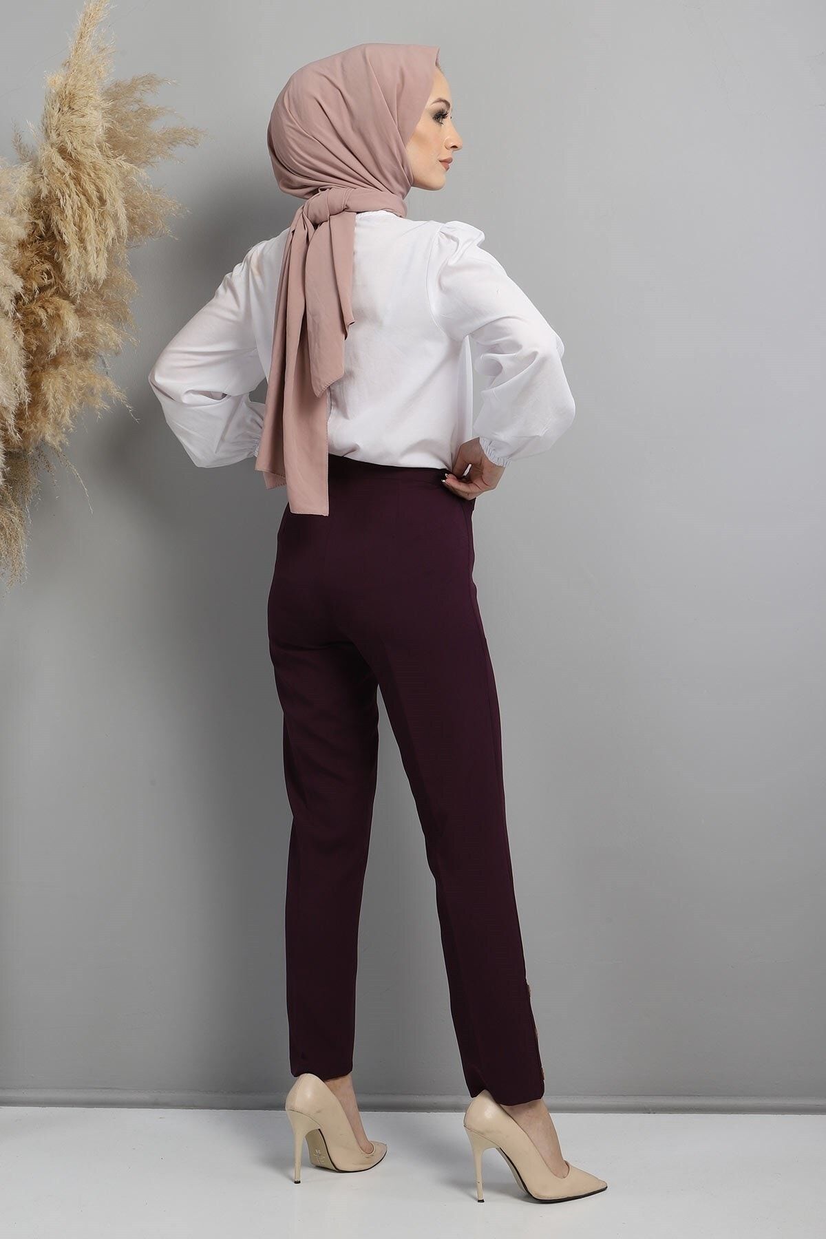 Modamihram-Fabric Trousers Purple 10630 5