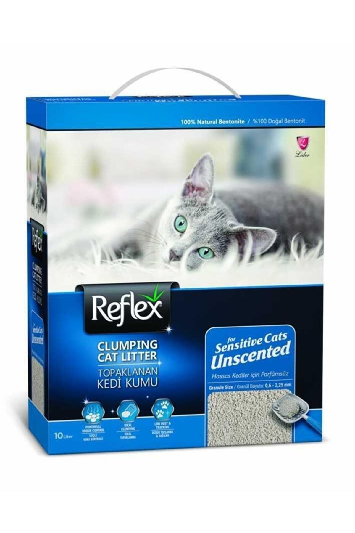 Reflex Hassas Kediler Için Kokusuz Hızlı Topaklanan Kedi Kumu 10 Lt
