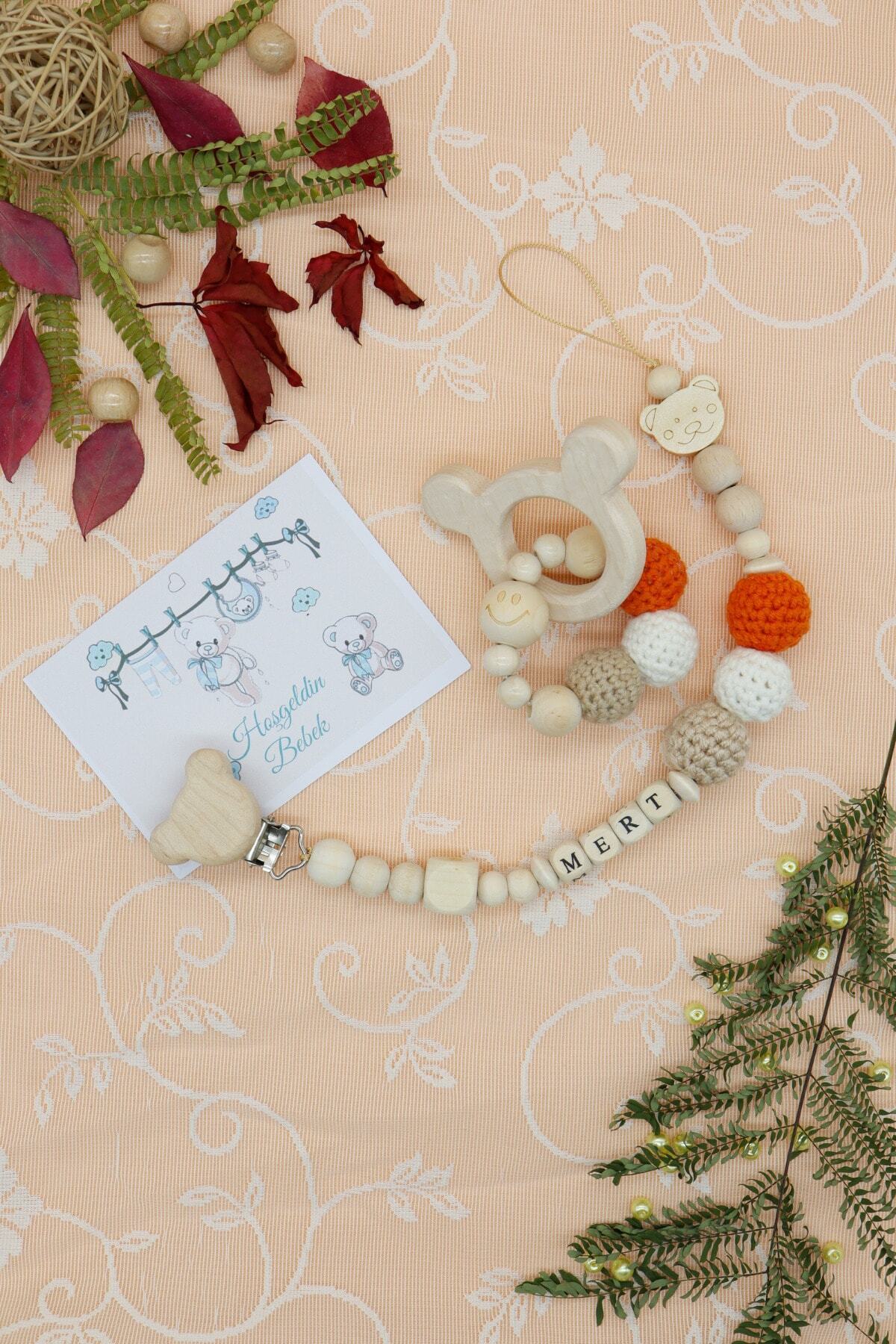 lilamtasarım Amigurumi Ahşap Diş Kaşıyıcı Ve Ahşap Emzik Zinciri