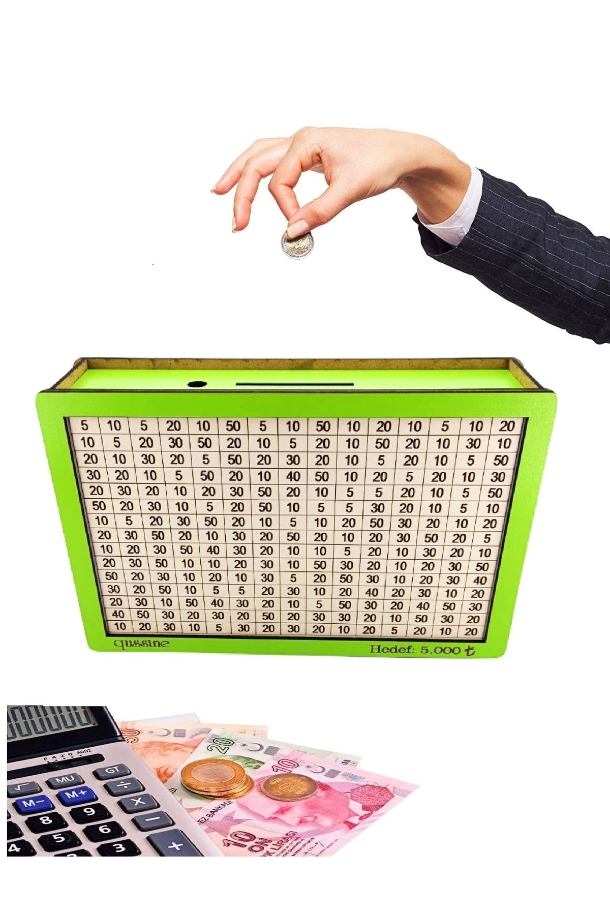 Hedefli Para Biriktirme Kutusu Parabox Hedef Kumbarası 5.000 Yeşil Kumbara