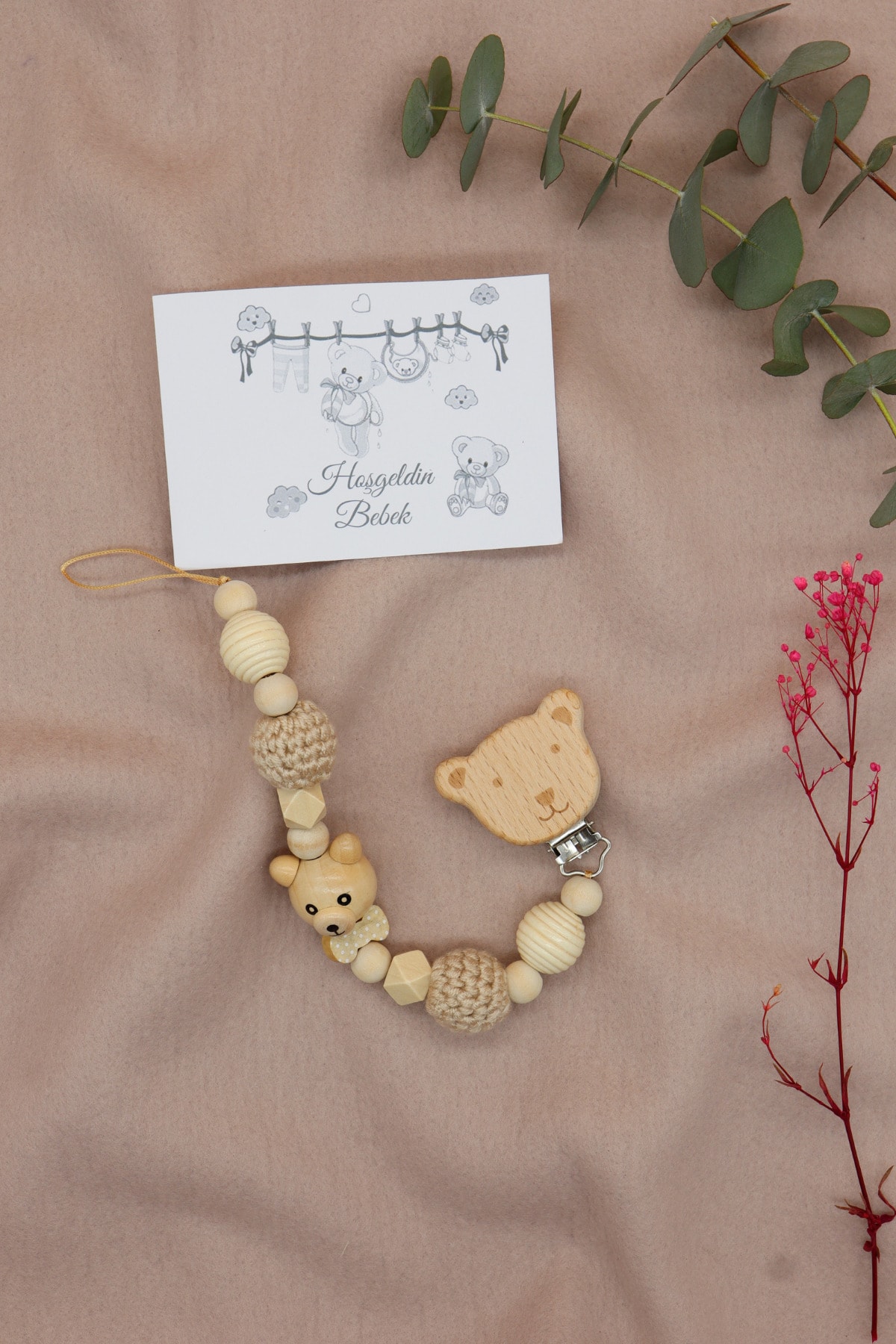 lilamtasarım Emzik Zinciri - Emzik Askısı Ahşap Emzik Zinciri Emzik Tutucu Emzinciri-t fotoğrafı 4 (önizleme)