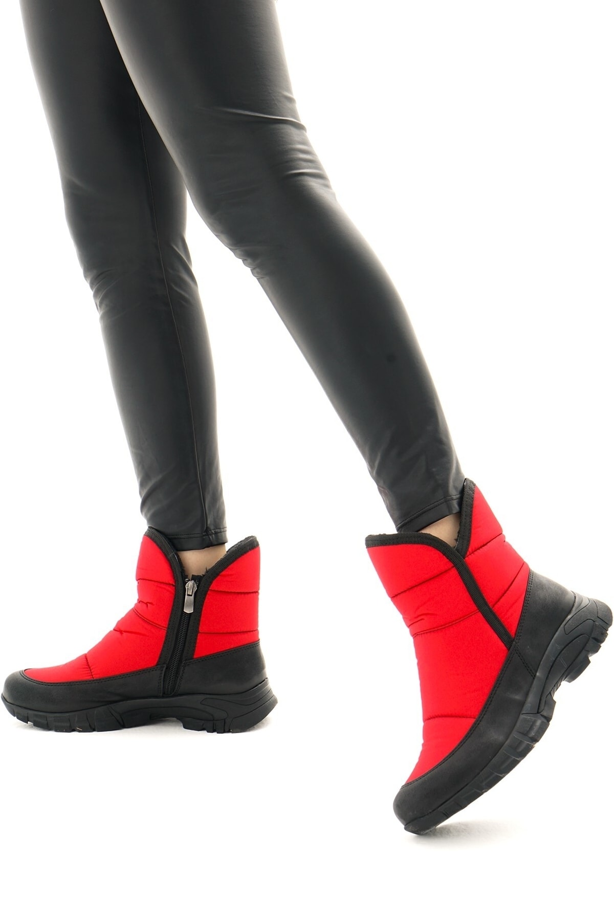Women's Red Waterproof Snow Boots
