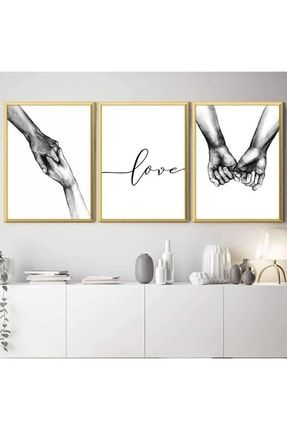 Eller & Love 3 Üçlü Çerçeve Ve Poster Seti - Sb1025 ARSYH12308
