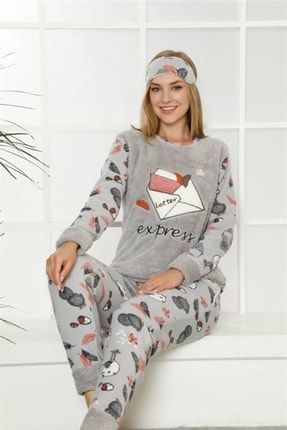 Kadın Pijama Takımı Polar Yumuşacık Soft Kış Ev Giyimi Malu68 MALU68