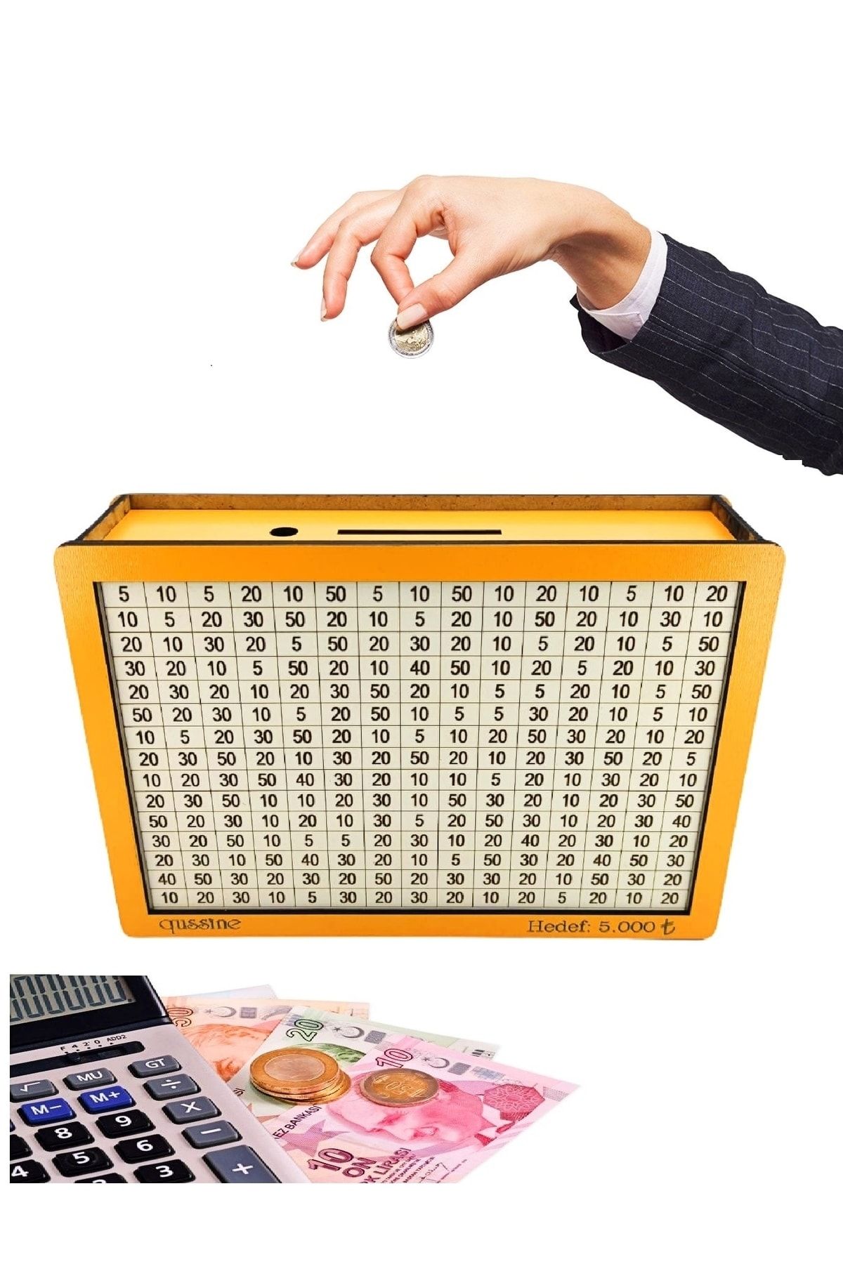 Hedefli Para Biriktirme Kutusu Parabox Hedef Kumbarası 5.000 Turuncu Kumbara