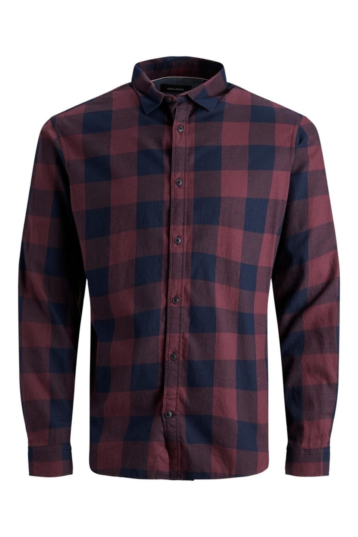پیراهن مردانه جک اند جونز مدل Gingham Twill L/S 12181602 جک اند جونز پیراهن Jack & Jones