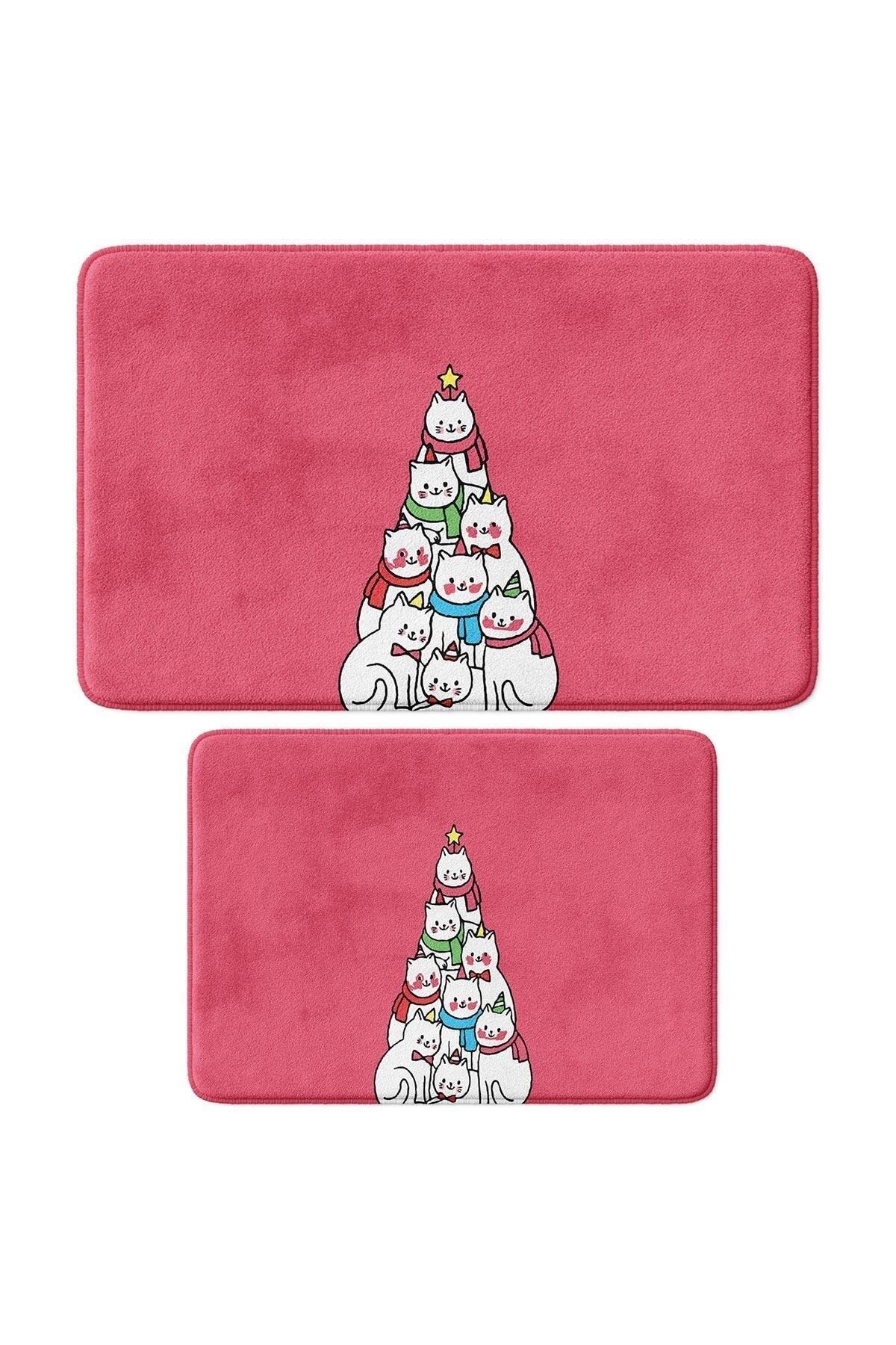 Cute Printed 2-Piece Bath Mat Set - Non-Slip Base, Machine Washable, 50x80cm And 40x60cm