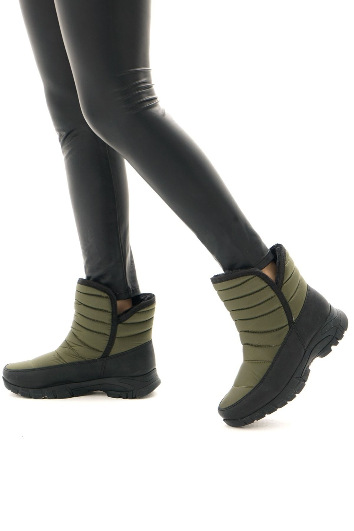 Efal Shoes Kadın Haki Su Geçirmez Kar Botu