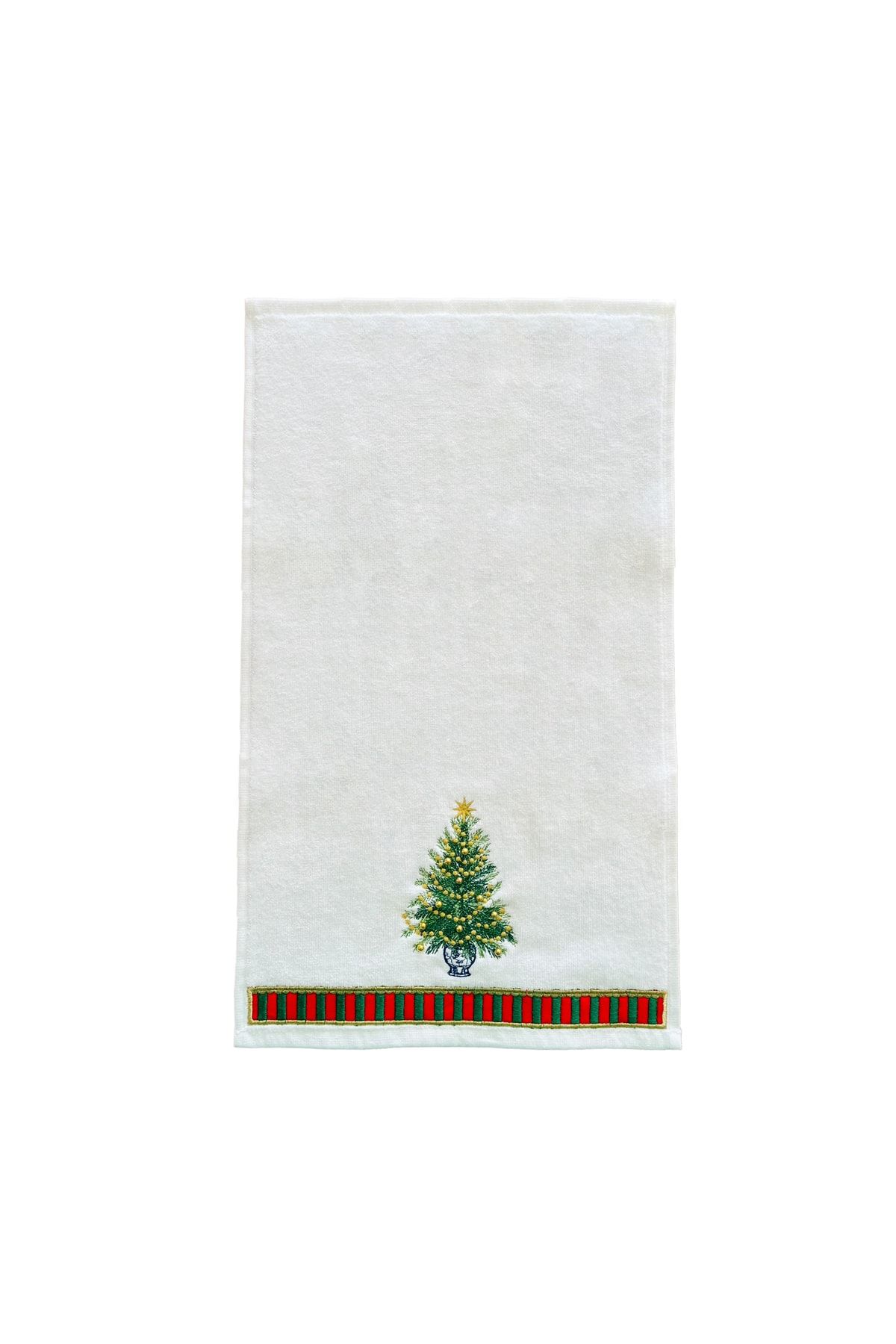 ge living-Decorative Christmas Tree and Nutcracker Patterned Hand Towel - New Year Series Set of 3 2