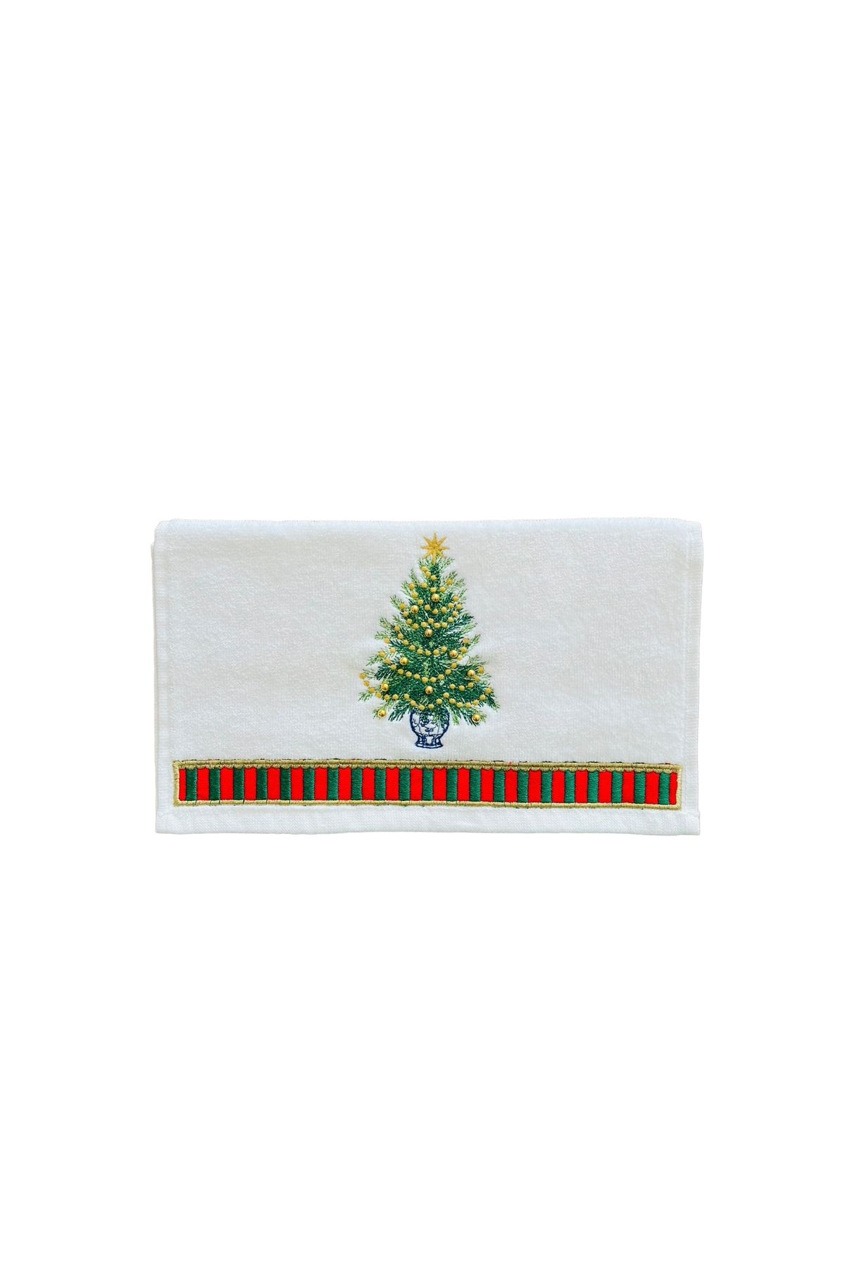 ge living-Decorative Christmas Tree and Nutcracker Patterned Hand Towel - New Year Series Set of 3 5