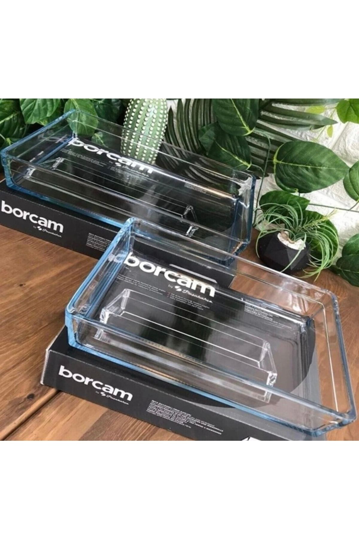 REYHAN Paşabahçe Premium Ikili Borcam Dikdörtgen Fırın Tepsisi 2li Dörtgen